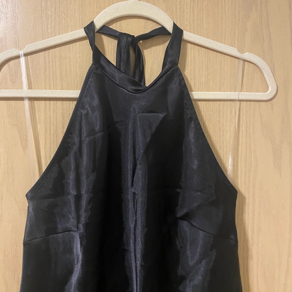 SILKY BLACK BEBE DRESS - Picture 5 of 6